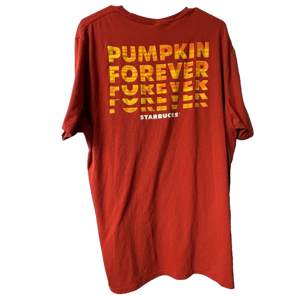 Starbucks Employee T Shirt Tee Pumpkin Forever Orange Fall Halloween Size 2XL
